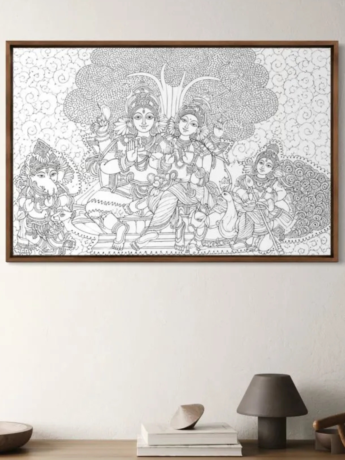 Shiva Parvati Parivar Pre-Drawn Canvas Kit