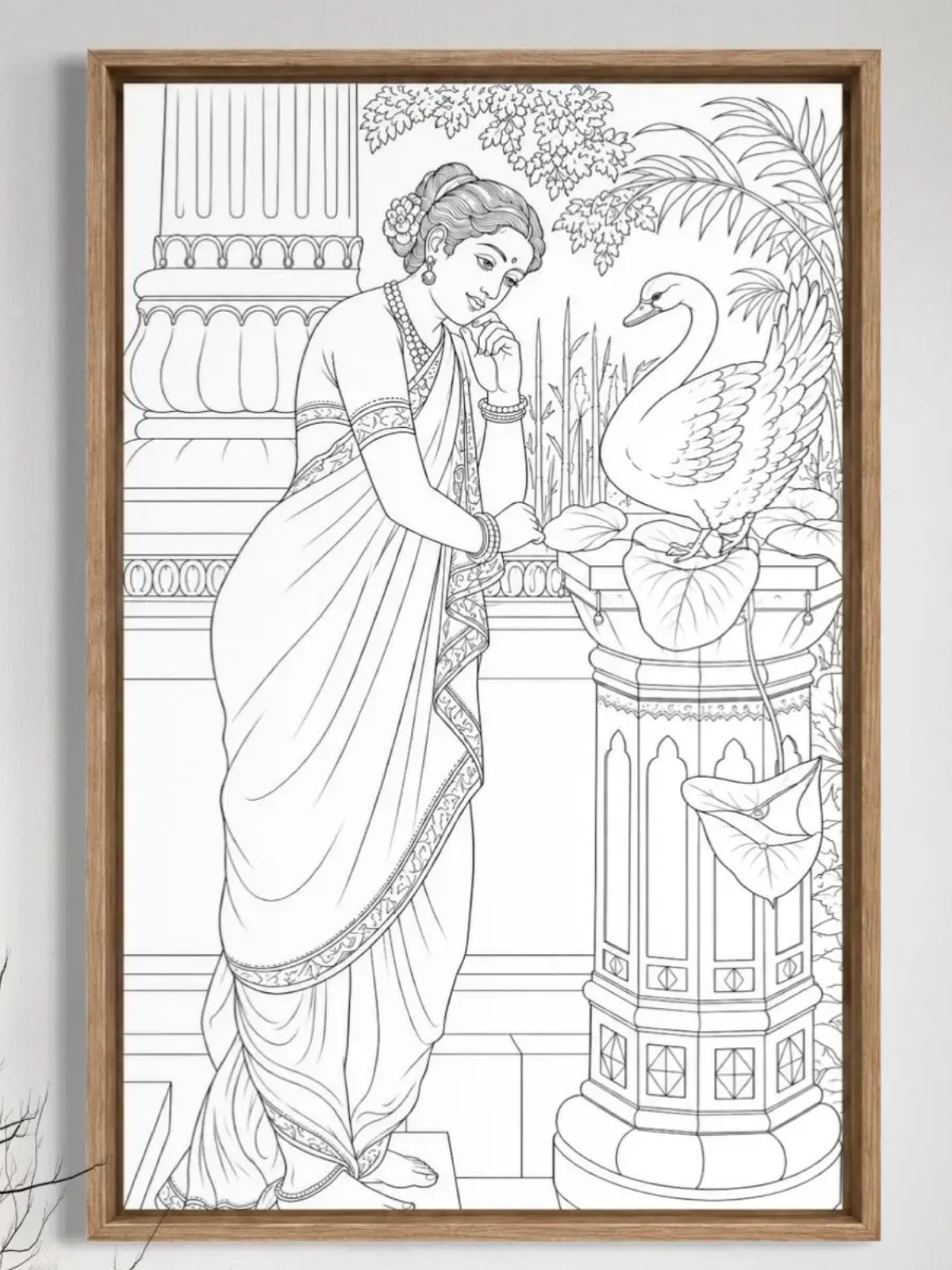 Hamsa Damayanthi by Raja Ravi Varma Canvas Kit