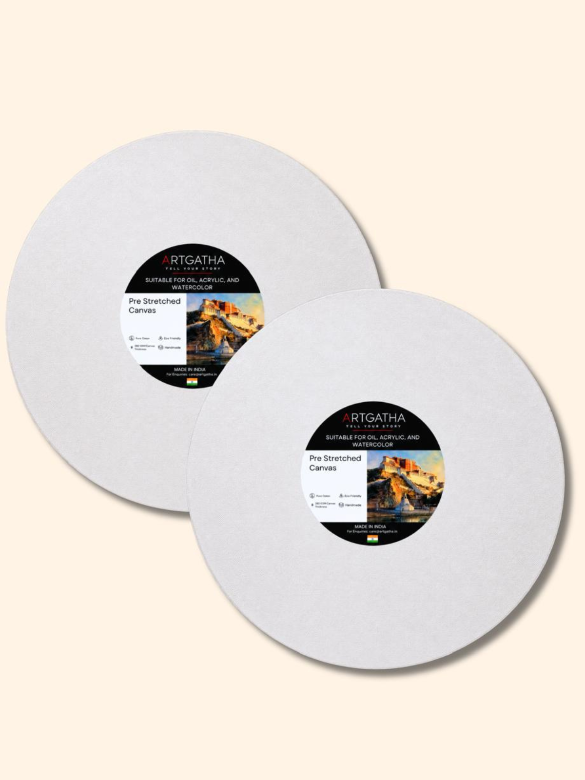 Round Professional 380 GSM Pre-Stretched Canvas
