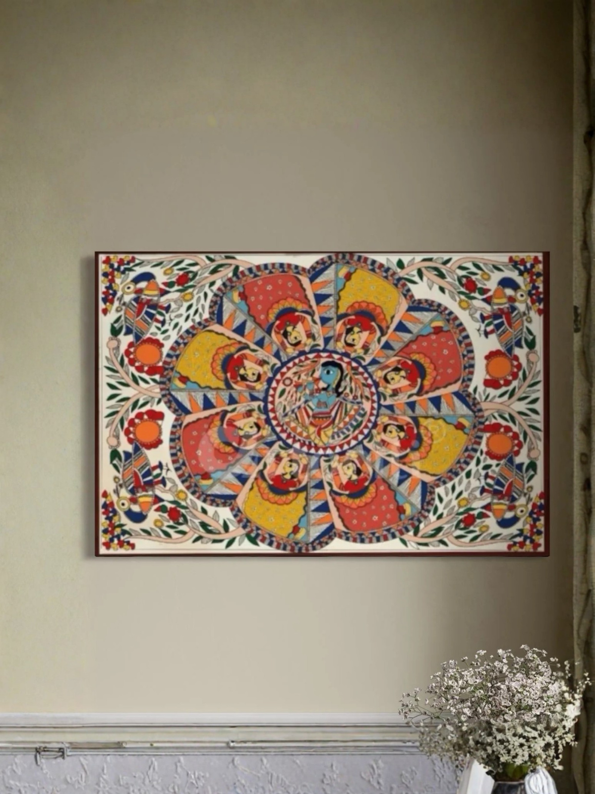 Krishna Leela Madhubani Canvas Kit