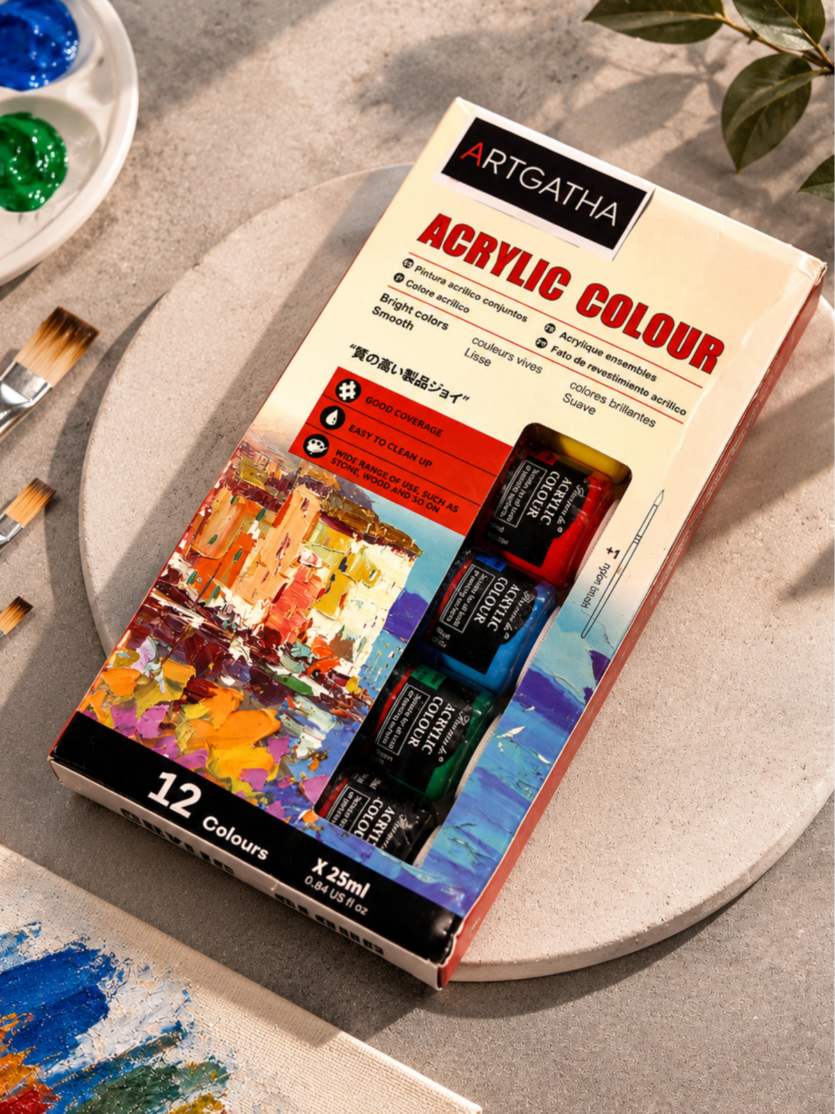 Professional Acrylic Paint Set (12 Colors)