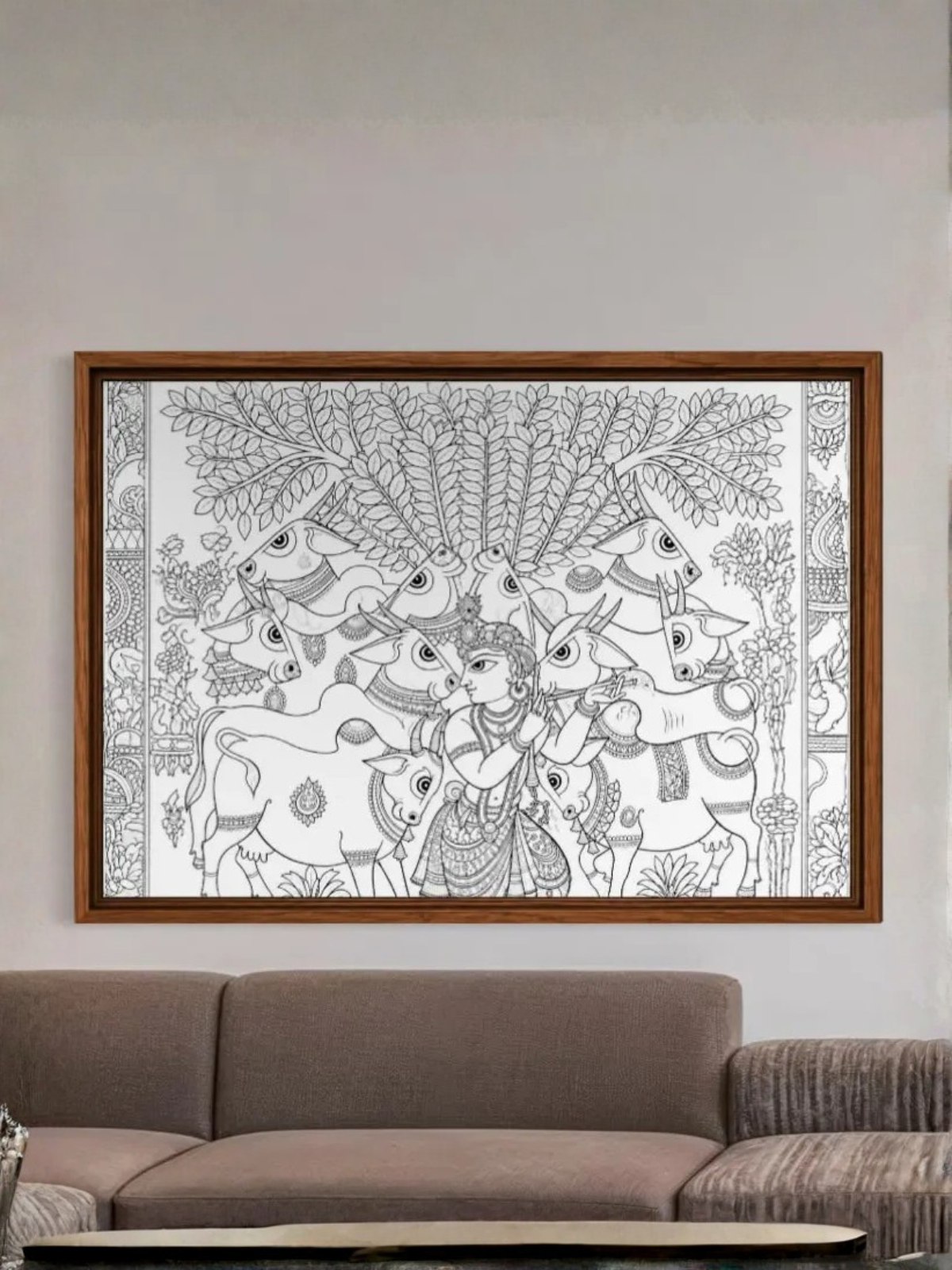 Krishna with Sacred Cows Pichwai Canvas Kit