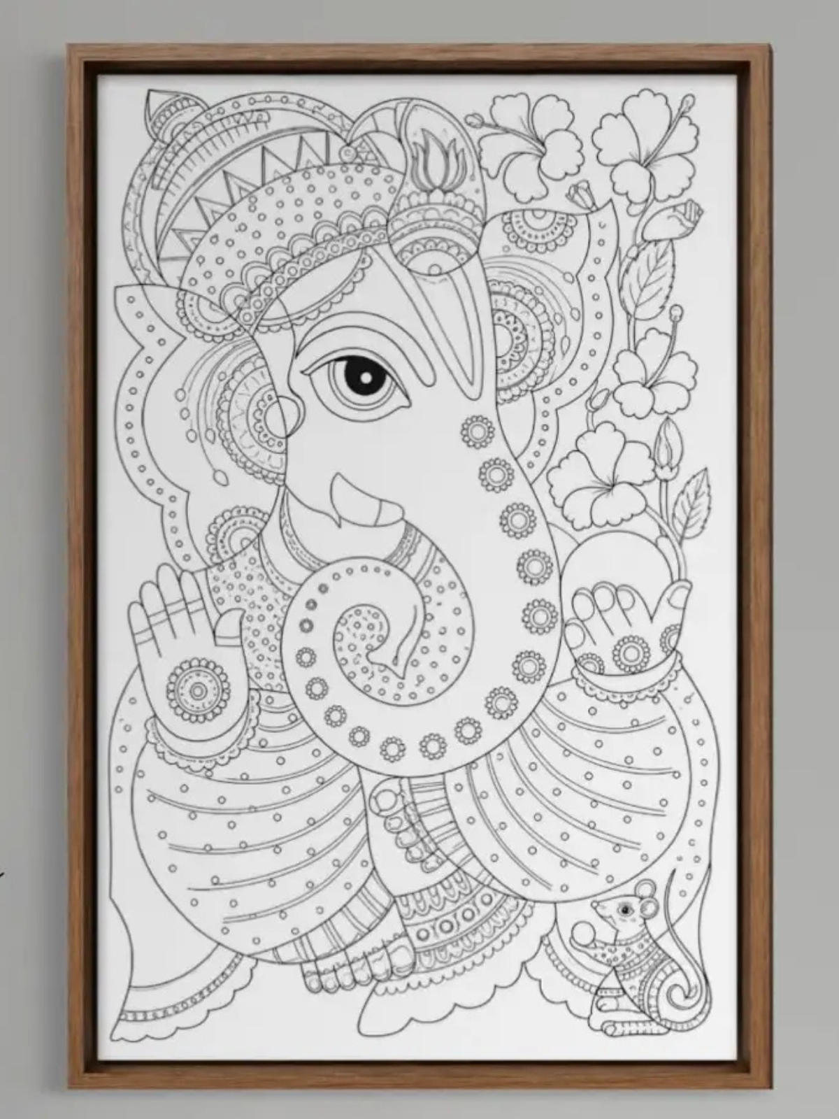Lord Ganesha Madhubani Canvas Kit