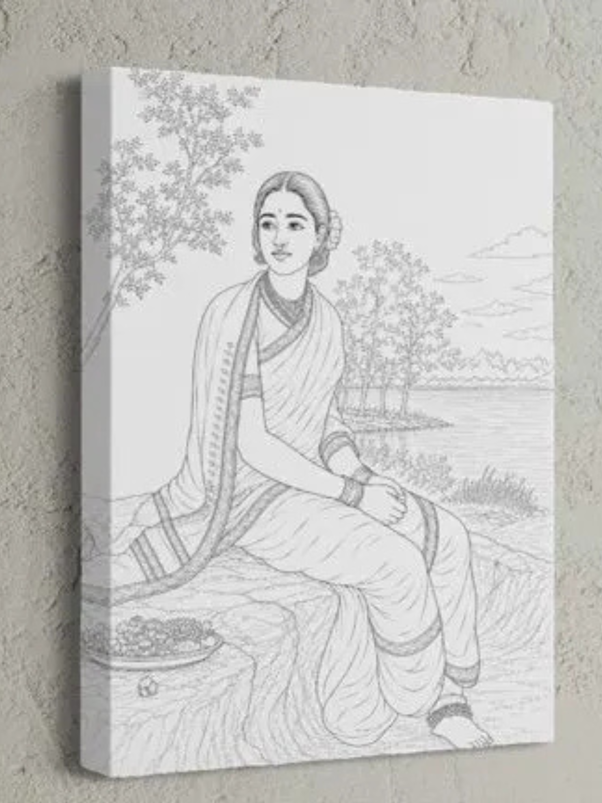Radha in Moonlight by Raja Ravi Varma Canvas Kit