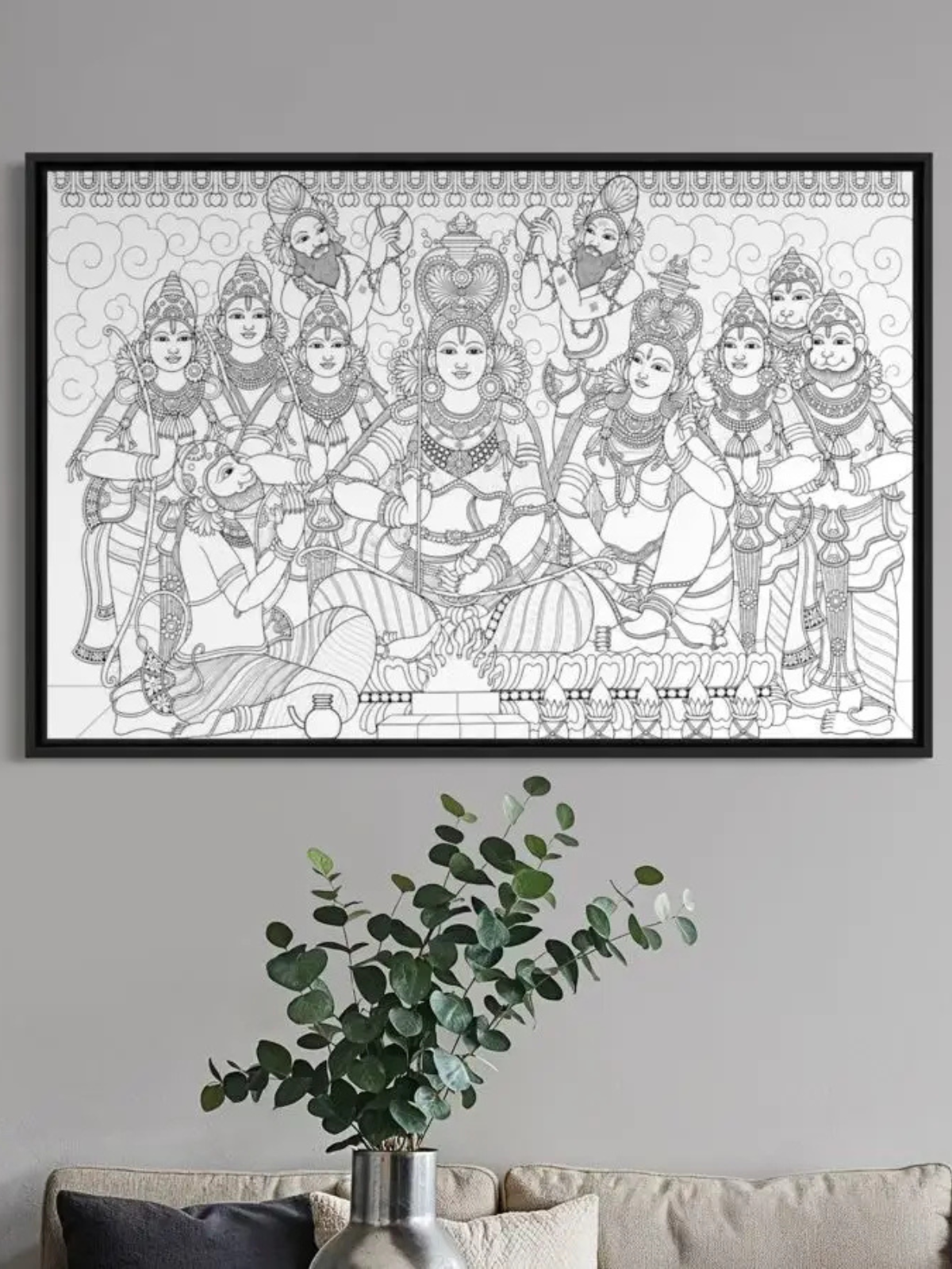 Shree Ram Darbar Pre-Drawn Canvas Kit