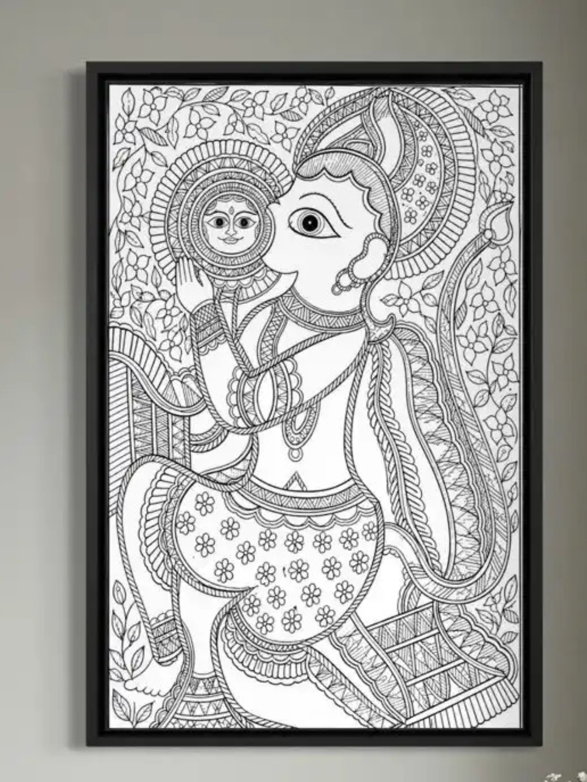 Hanuman Devouring the Sun Madhubani Canvas Kit