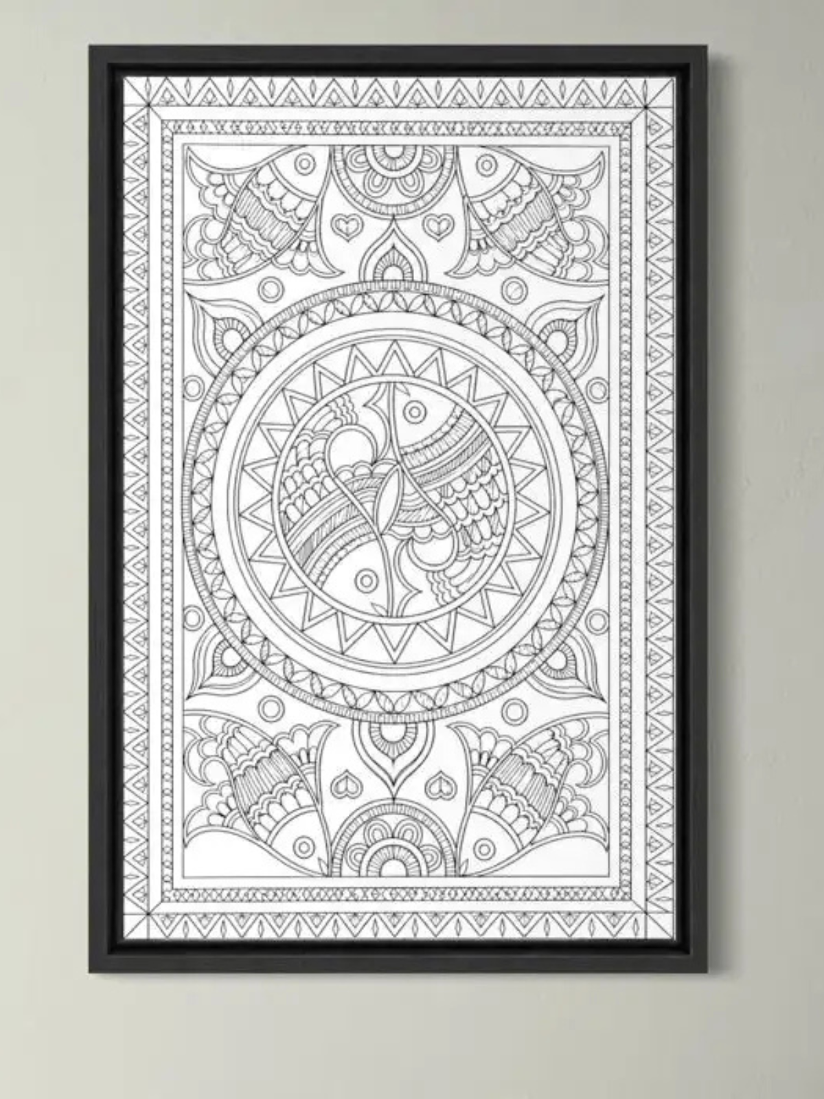 Yin Yang Fish Madhubani Canvas Kit