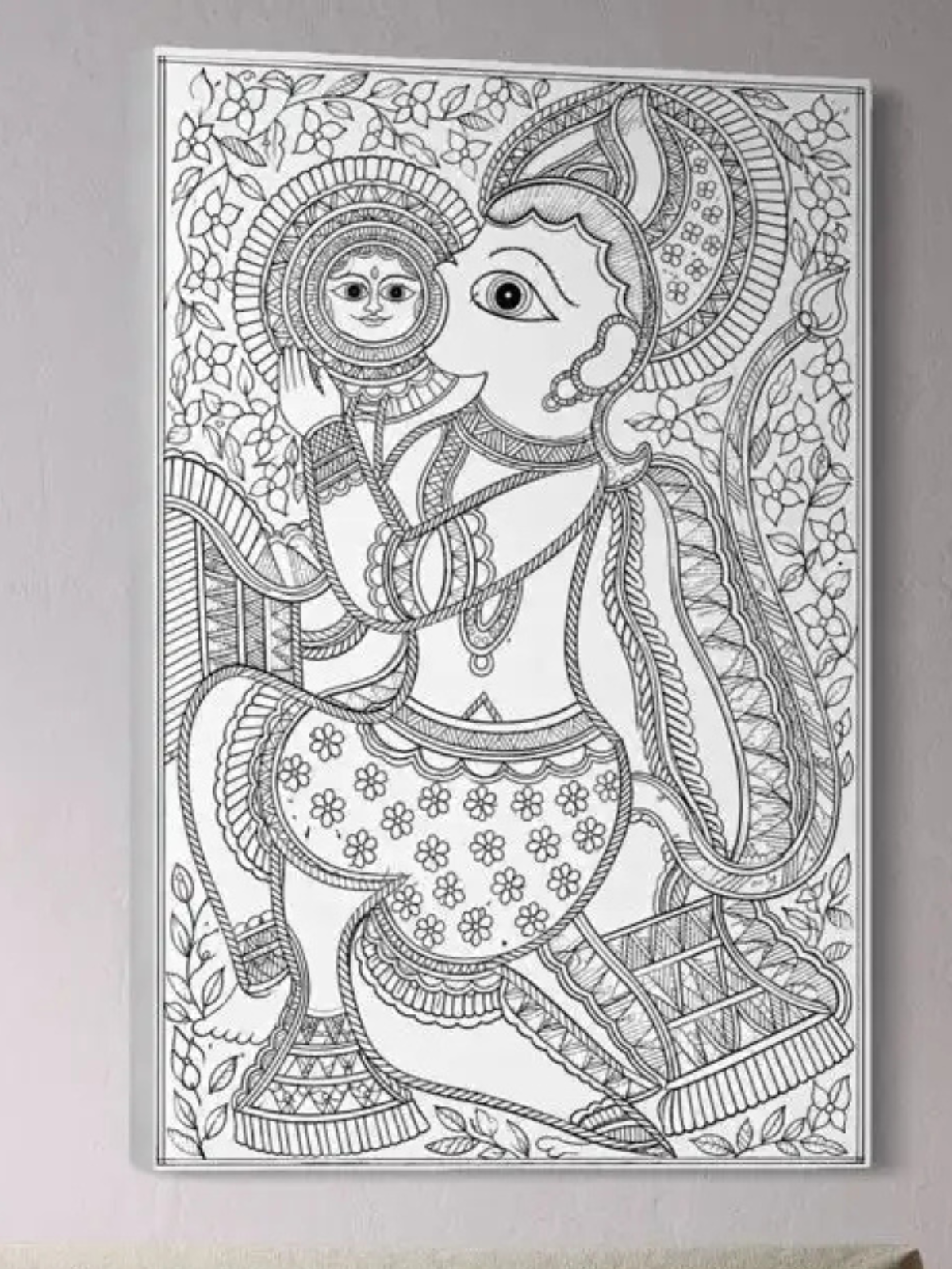 Hanuman Devouring the Sun Madhubani Canvas Kit