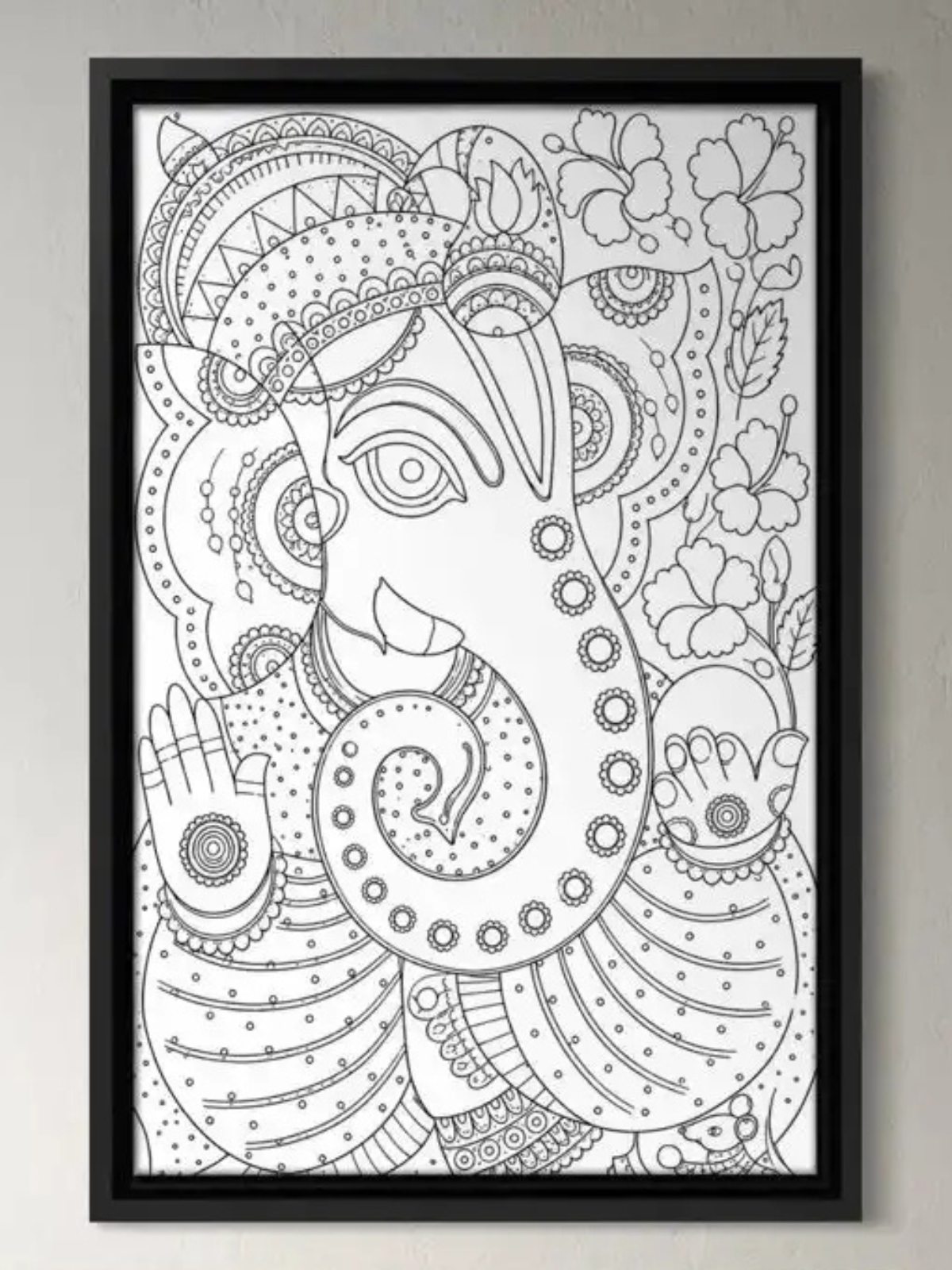 Lord Ganesha Madhubani Canvas Kit