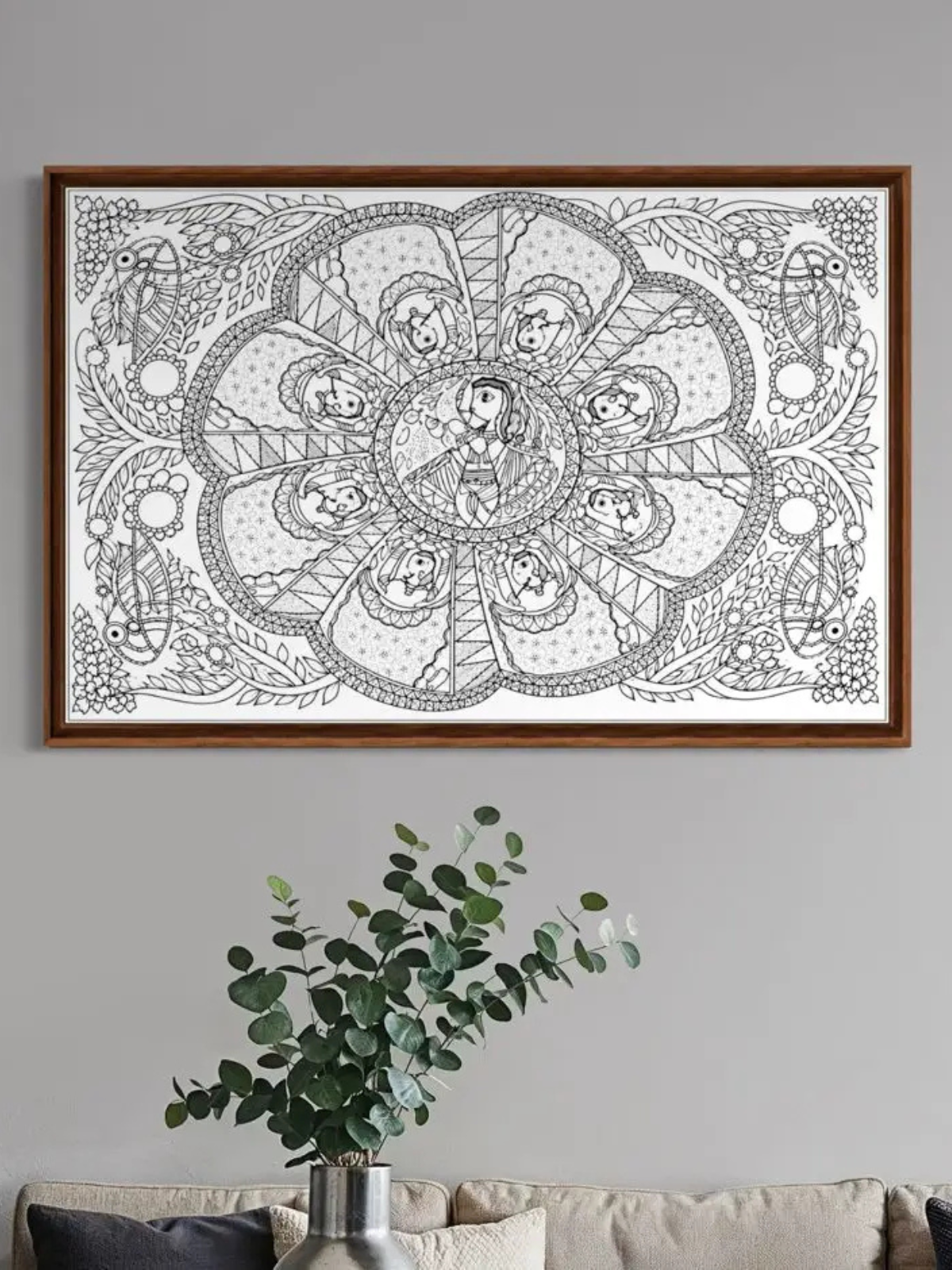 Krishna Leela Madhubani Canvas Kit