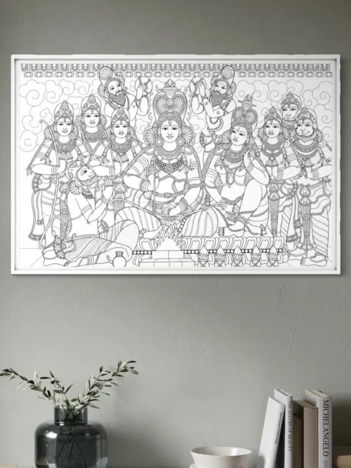 Shree Ram Darbar Pre-Drawn Canvas Kit