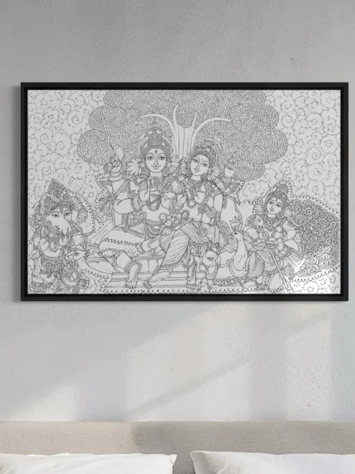 Shiva Parvati Parivar Pre-Drawn Canvas Kit