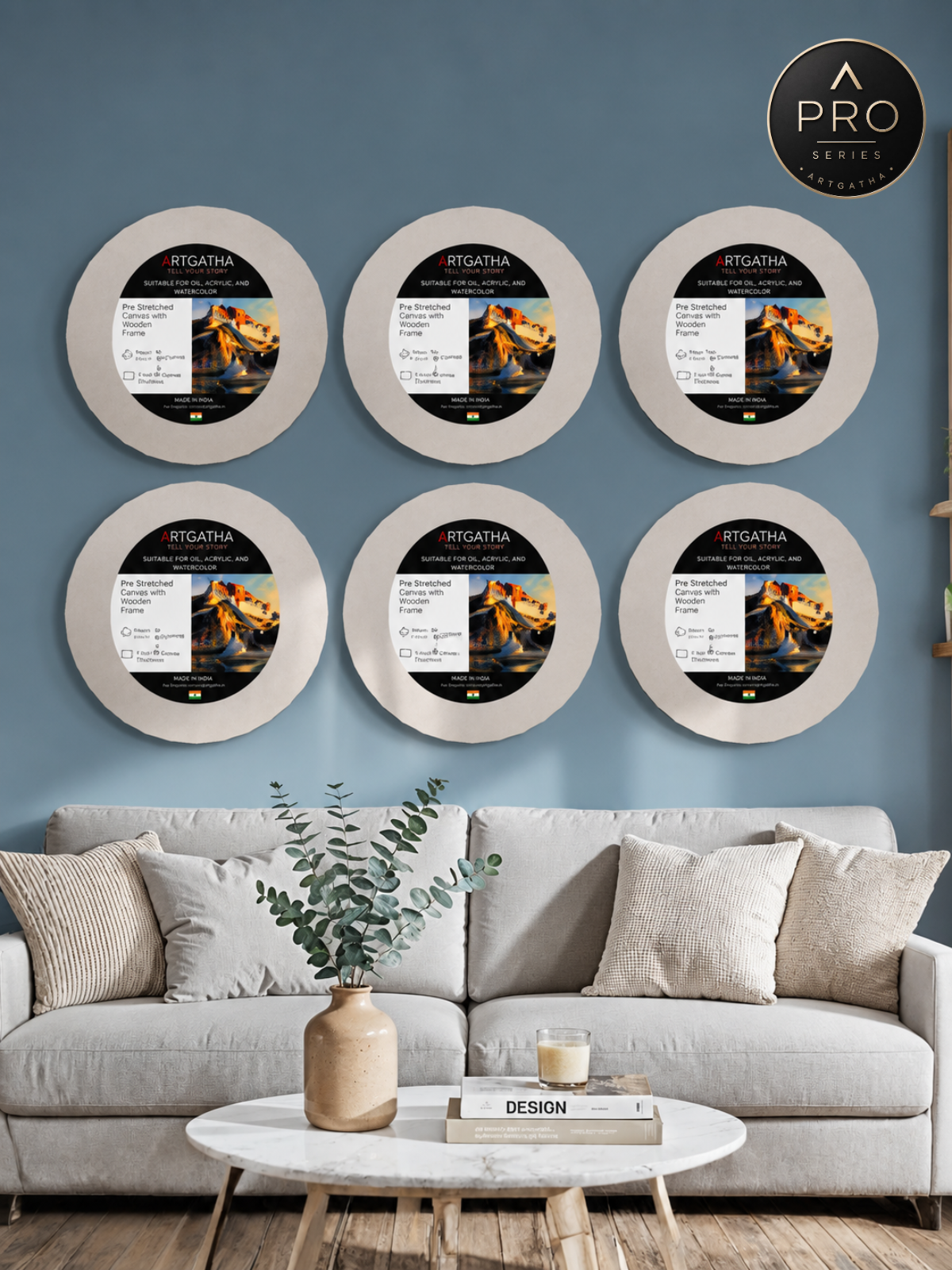 Pro Series Round Professional 440 GSM Pre-Stretched Canvas