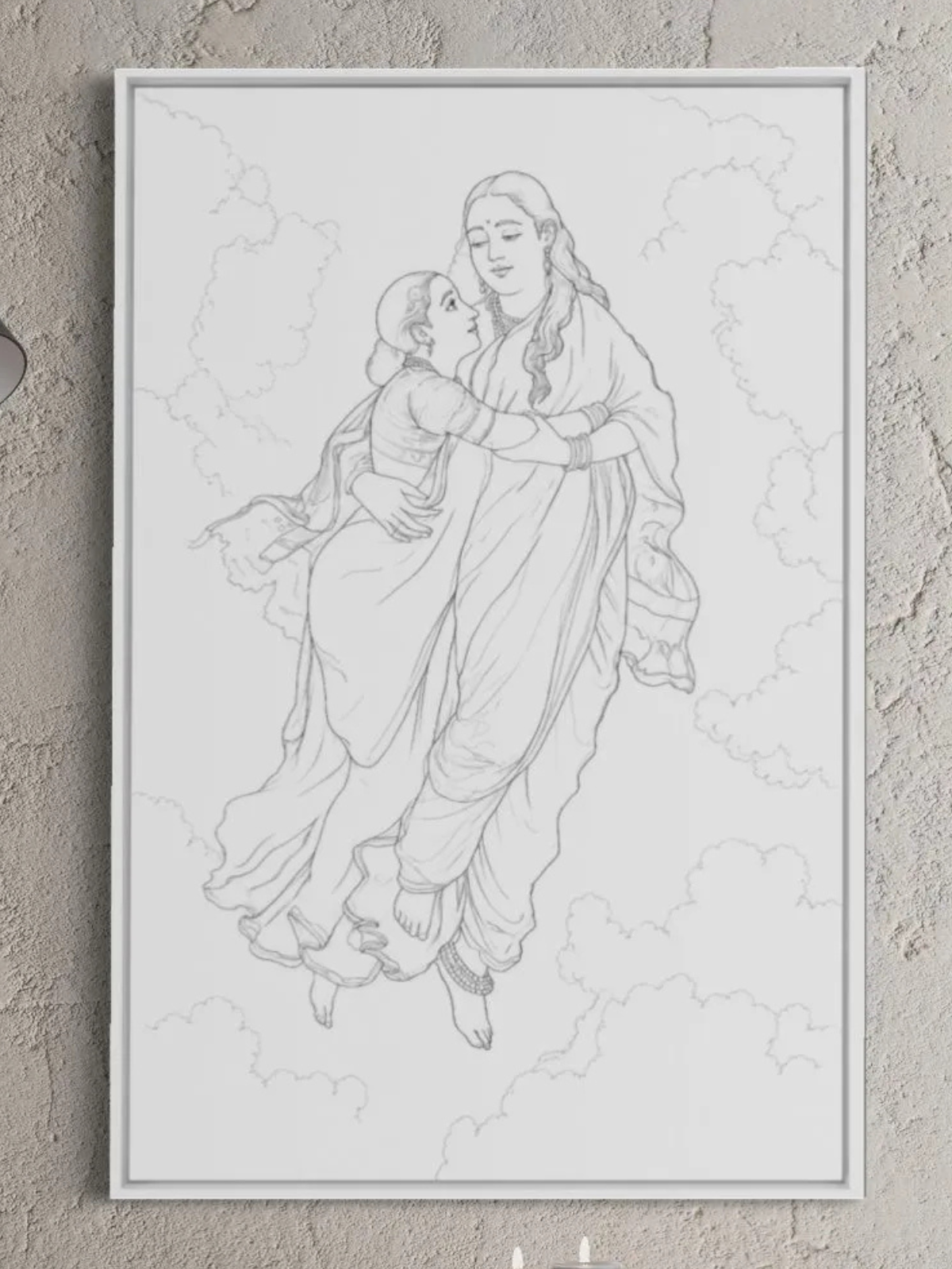 Menaka & Shakuntala by Raja Ravi Varma Canvas Kit