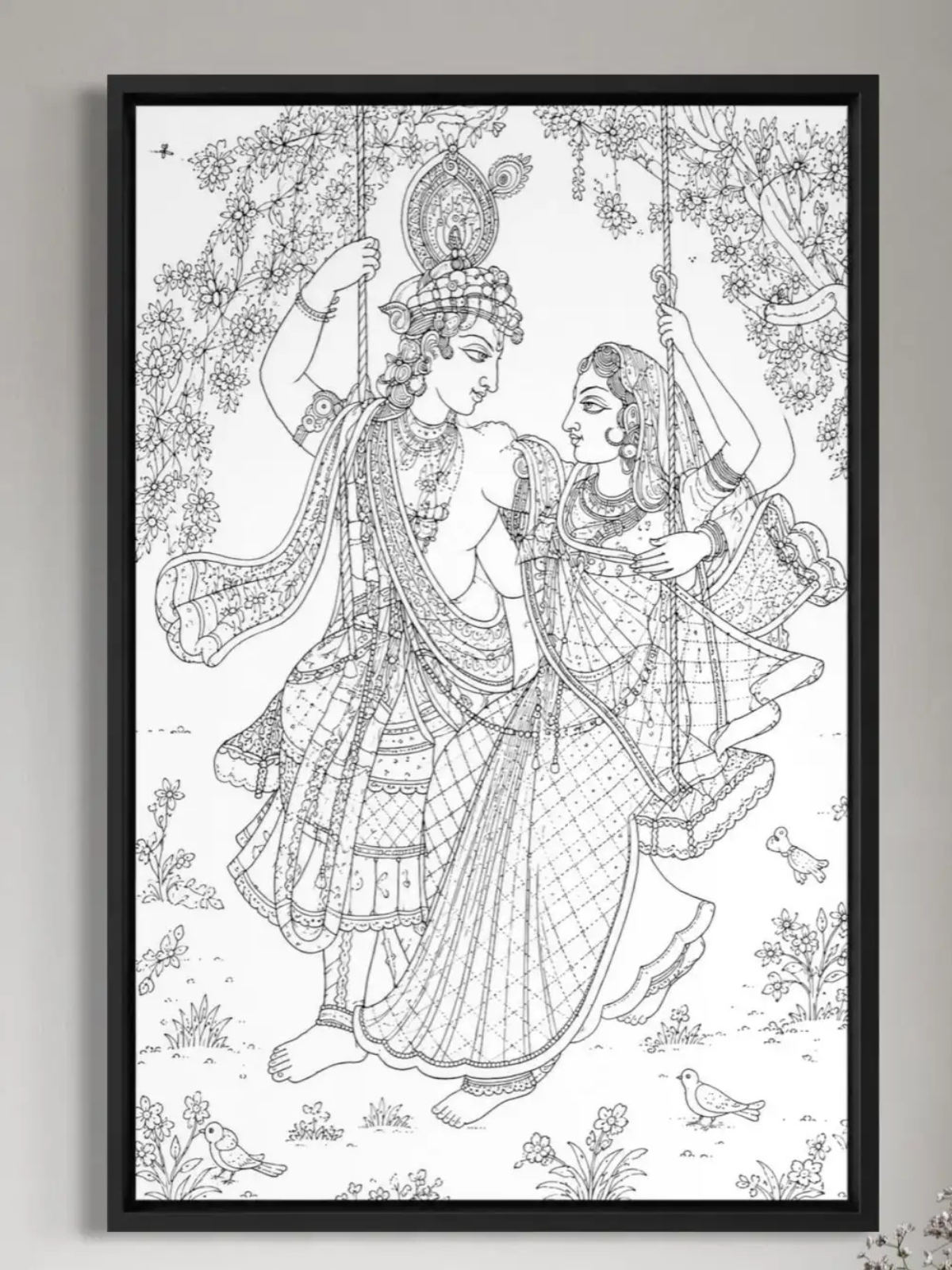 Radha Krishna Swing Pichwai Canvas Kit