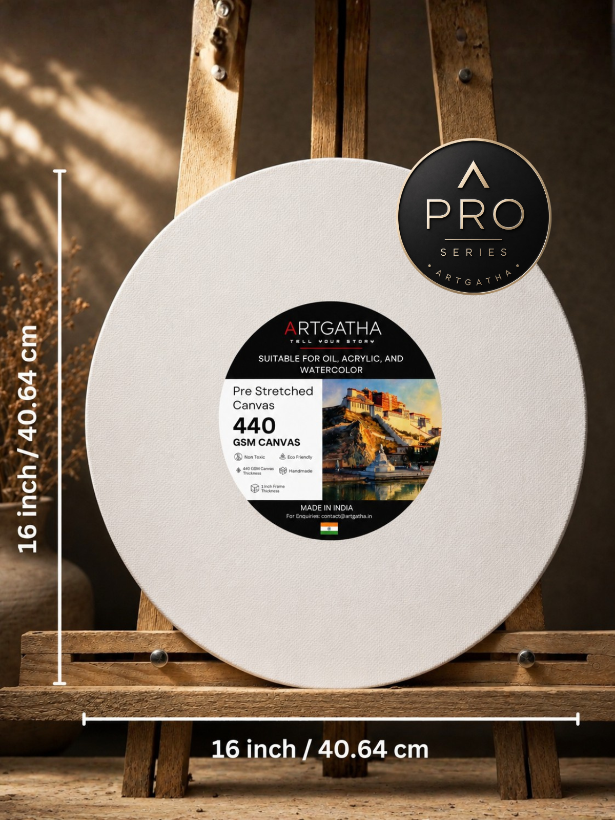 Pro Series Round Professional 440 GSM Pre-Stretched Canvas