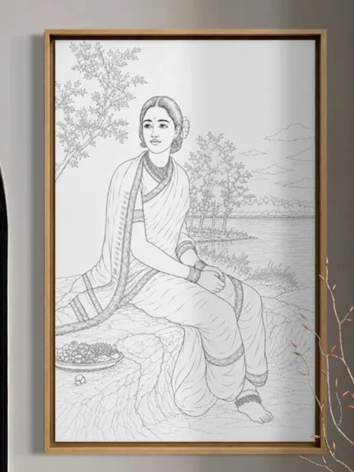 Radha in Moonlight by Raja Ravi Varma Canvas Kit