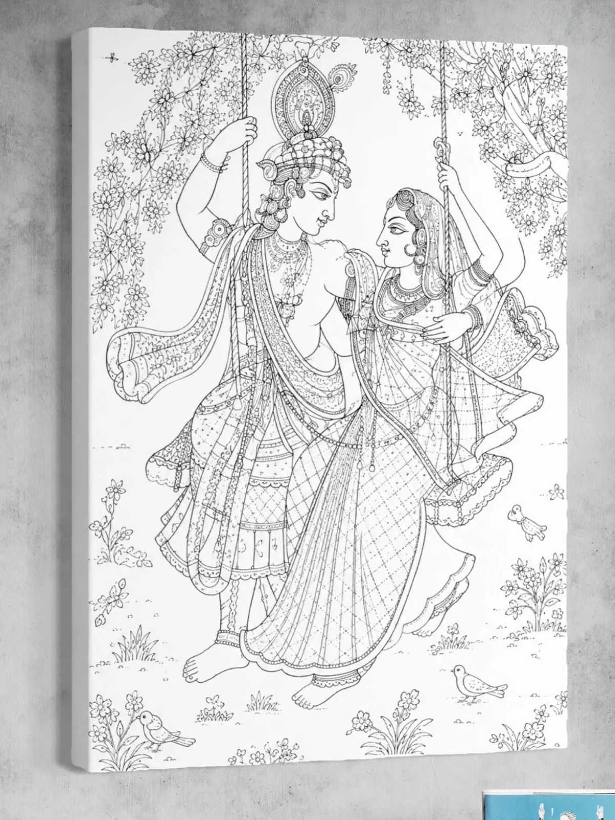 Radha Krishna Swing Pichwai Canvas Kit