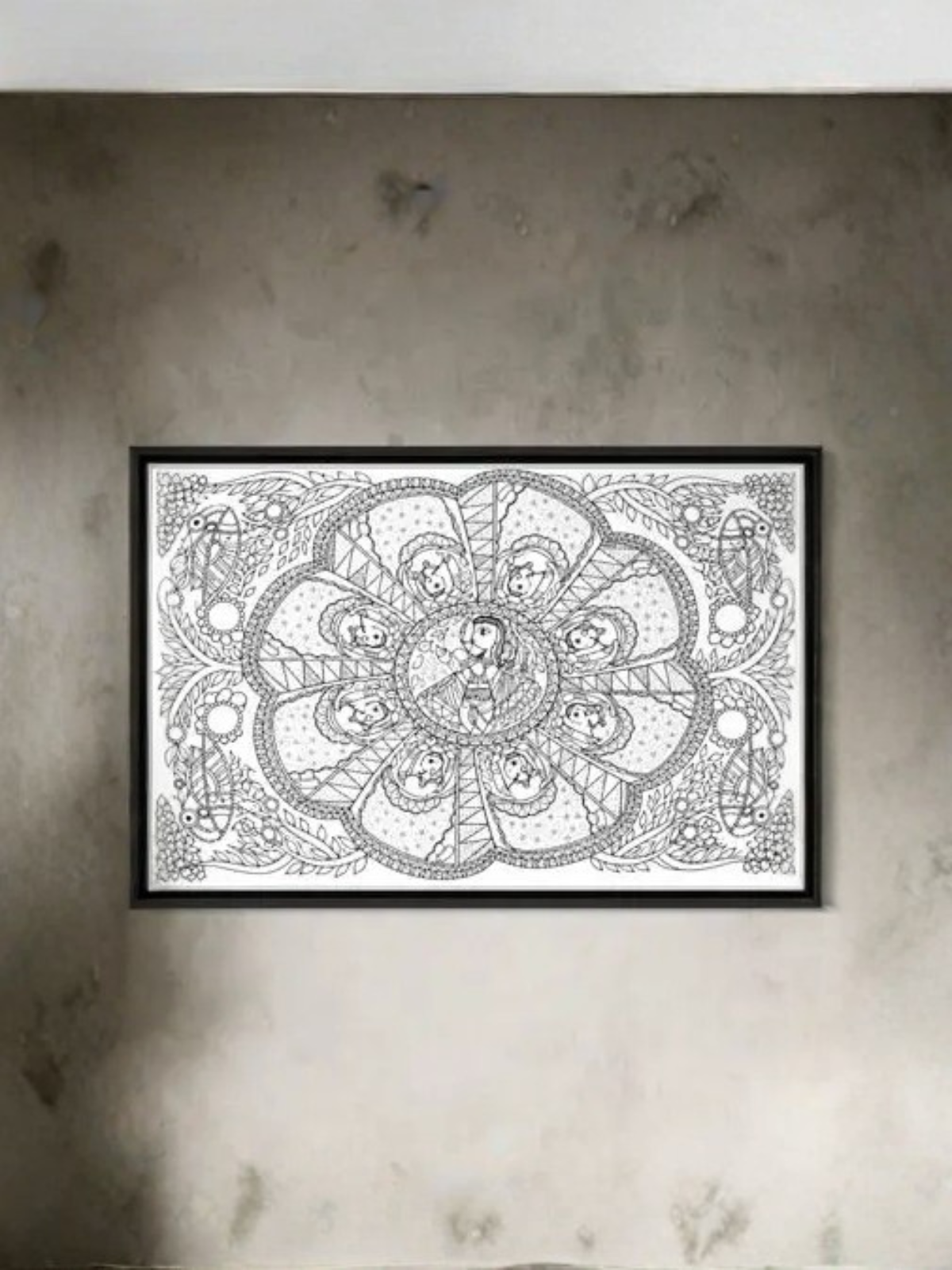 Krishna Leela Madhubani Canvas Kit