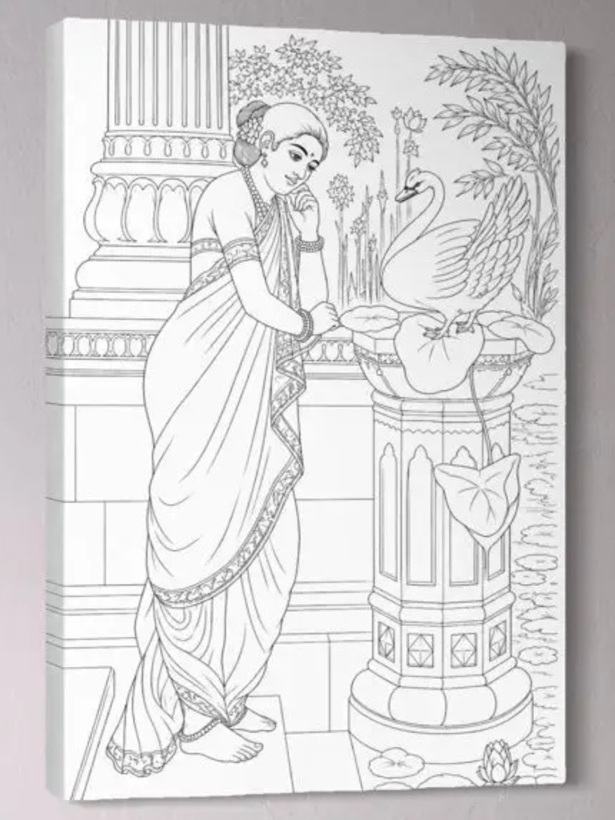 Hamsa Damayanthi by Raja Ravi Varma Canvas Kit