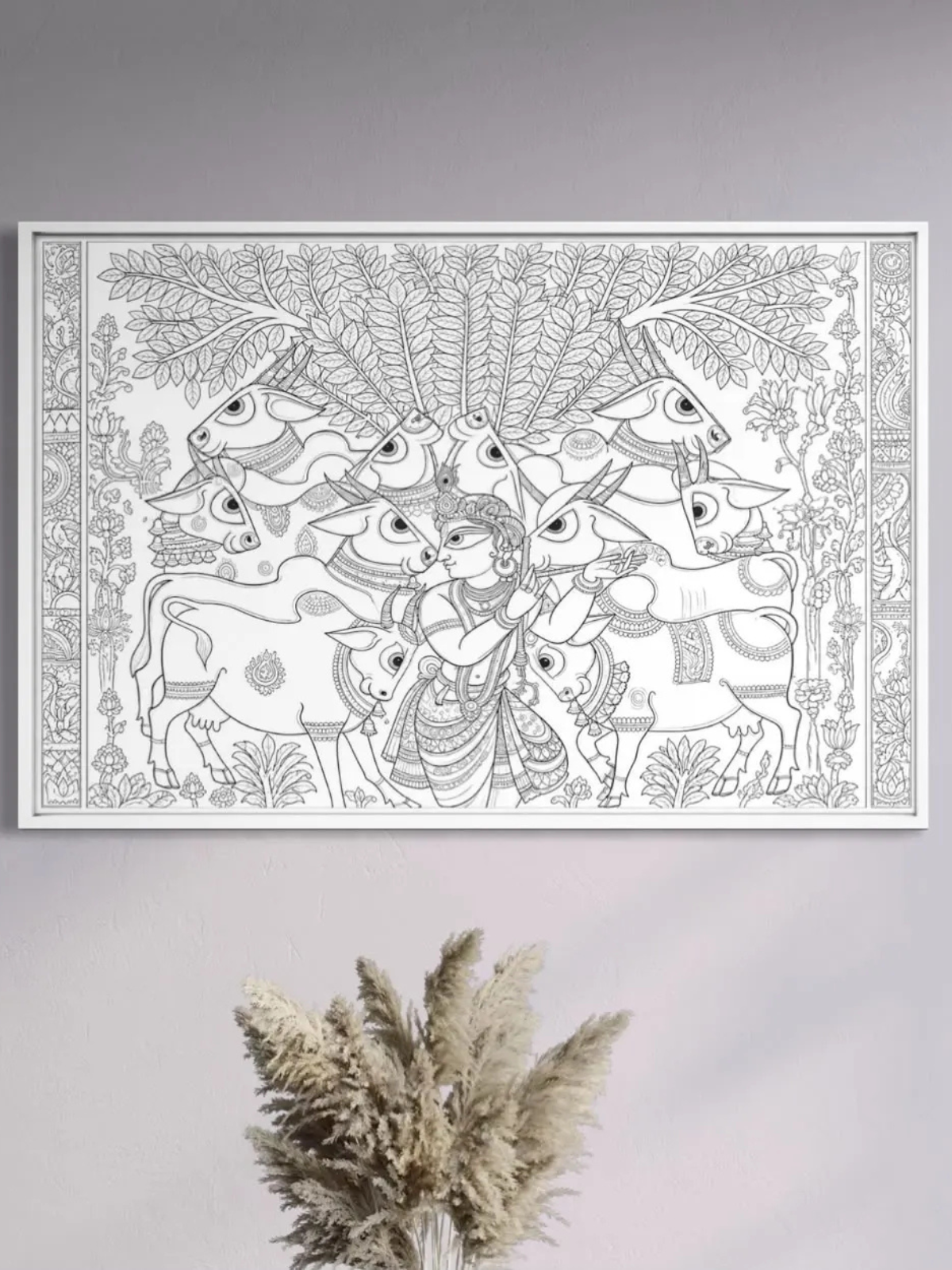 Krishna with Sacred Cows Pichwai Canvas Kit