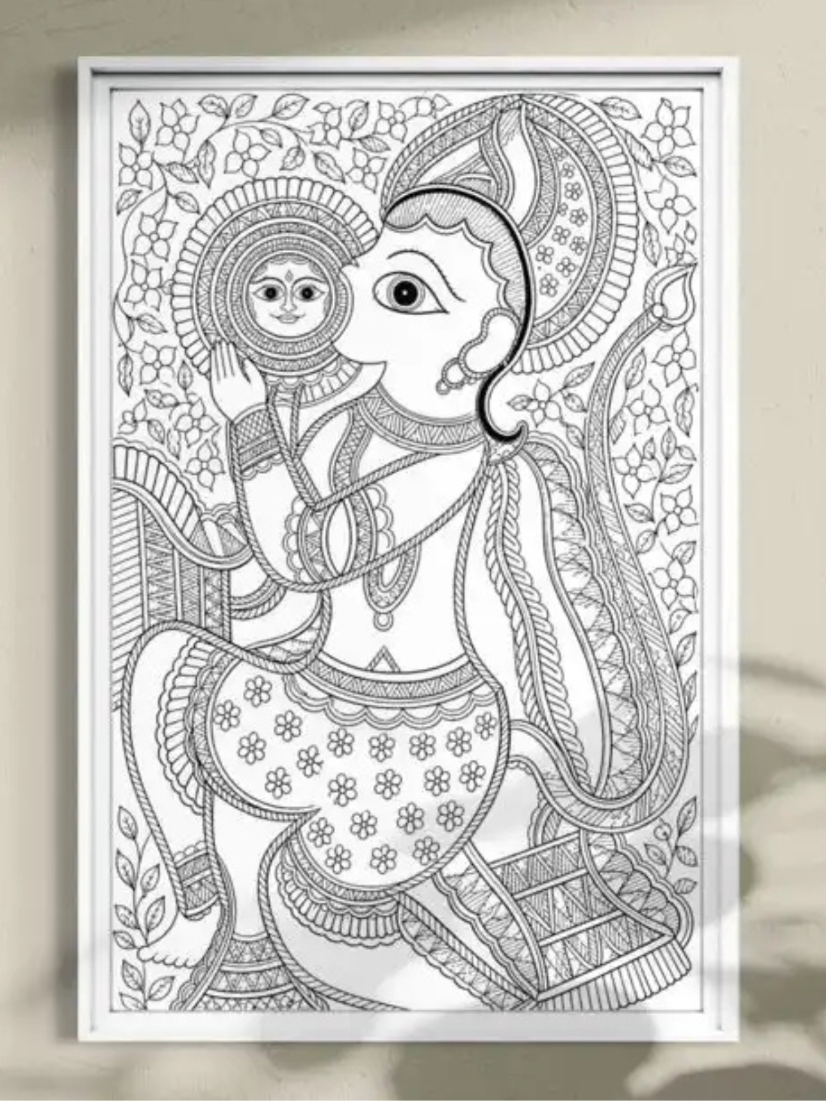 Hanuman Devouring the Sun Madhubani Canvas Kit
