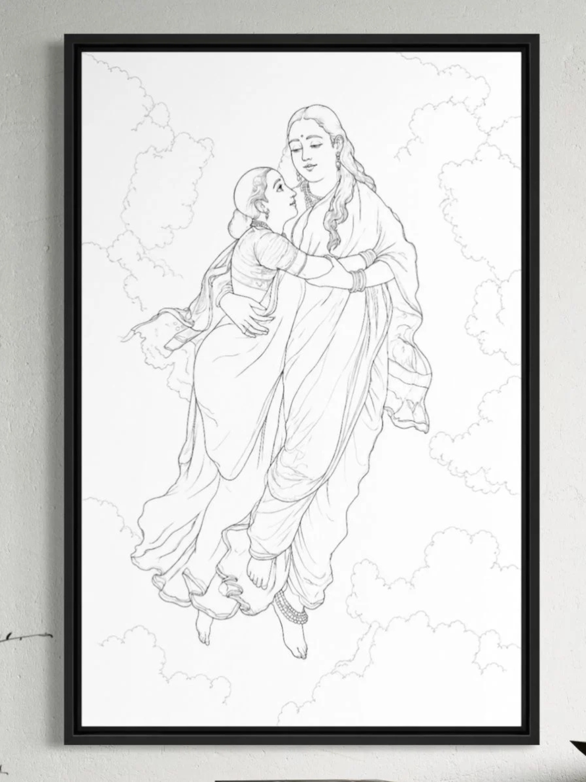 Menaka & Shakuntala by Raja Ravi Varma Canvas Kit
