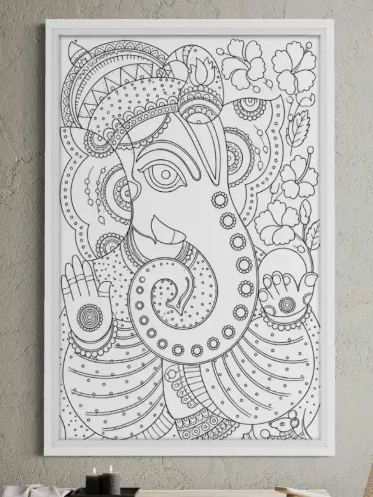 Lord Ganesha Madhubani Canvas Kit