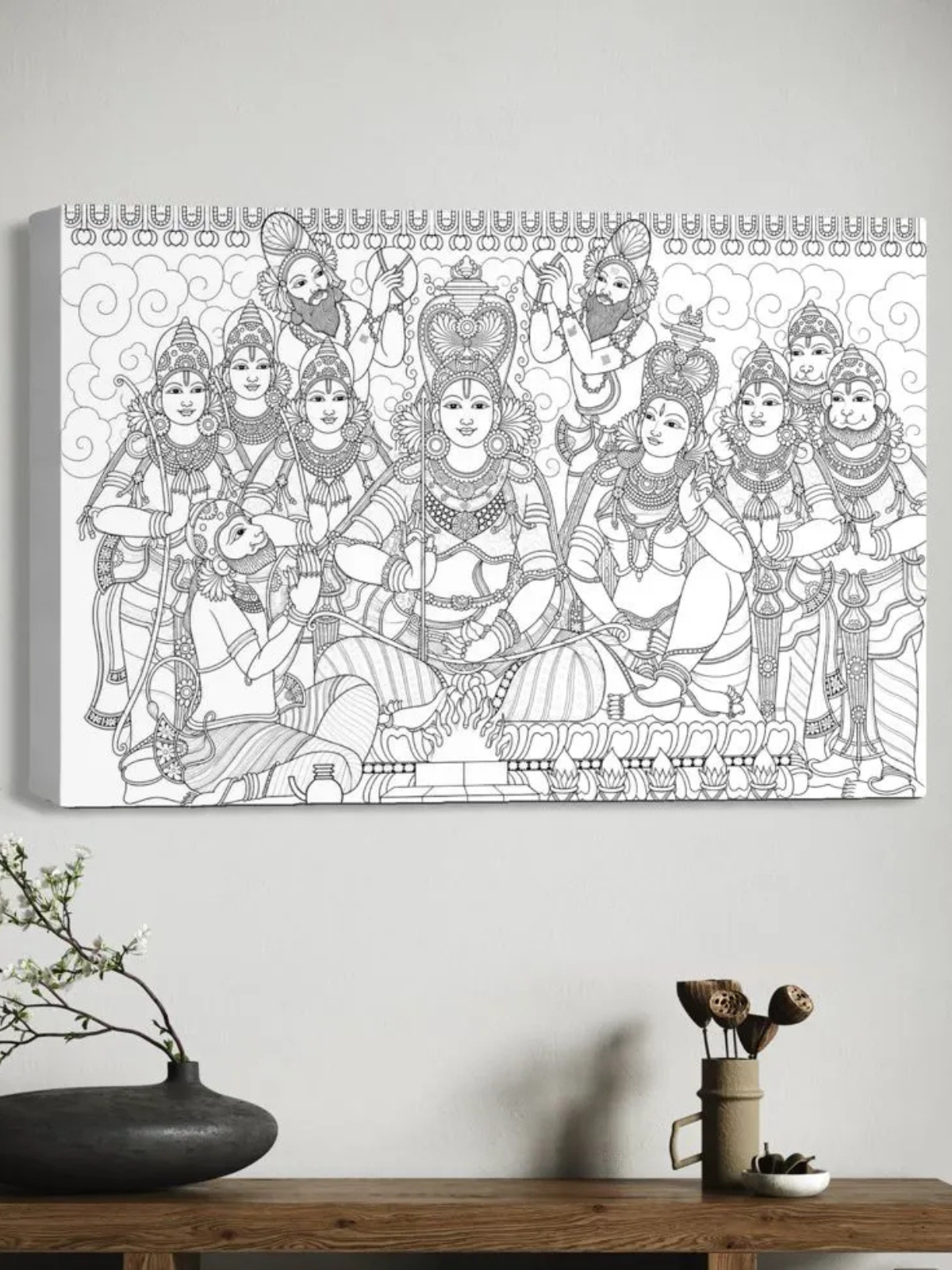 Shree Ram Darbar Pre-Drawn Canvas Kit