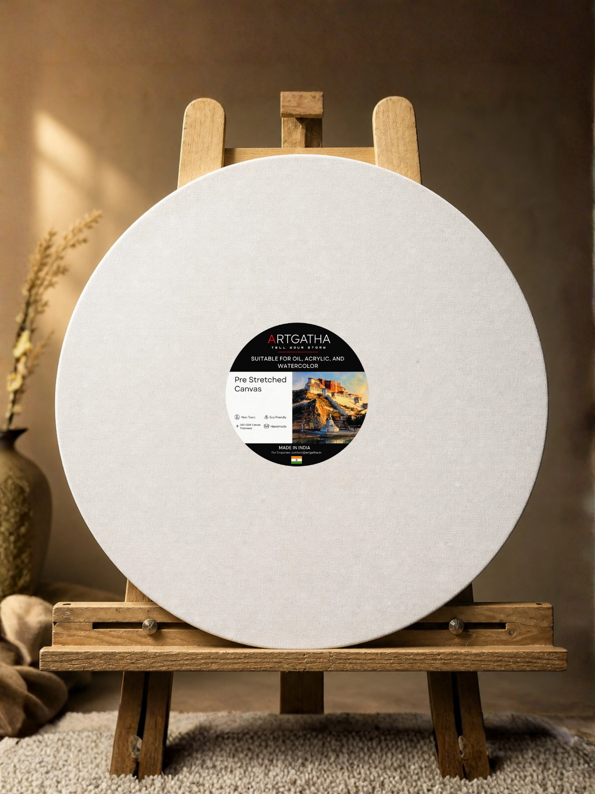 Round Professional 380 GSM Pre-Stretched Canvas