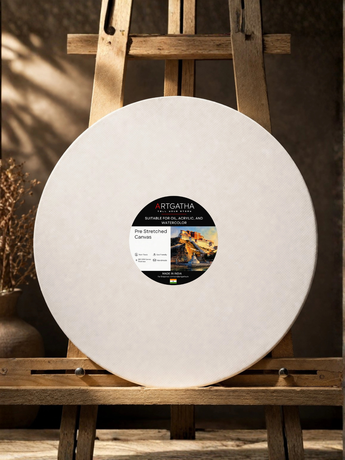 Round Professional 380 GSM Pre-Stretched Canvas