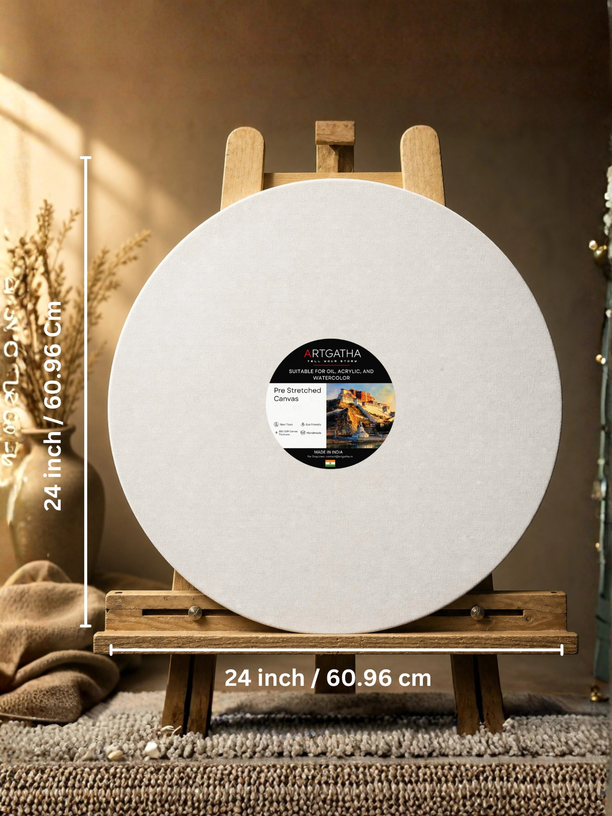 Round Professional 380 GSM Pre-Stretched Canvas