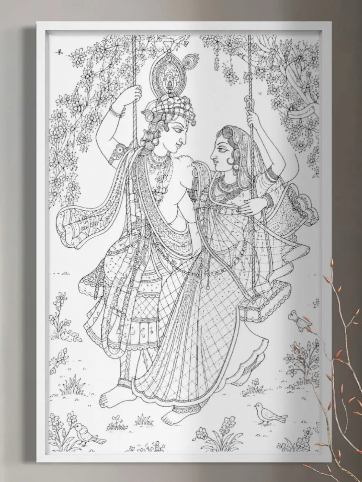 Radha Krishna Swing Pichwai Canvas Kit