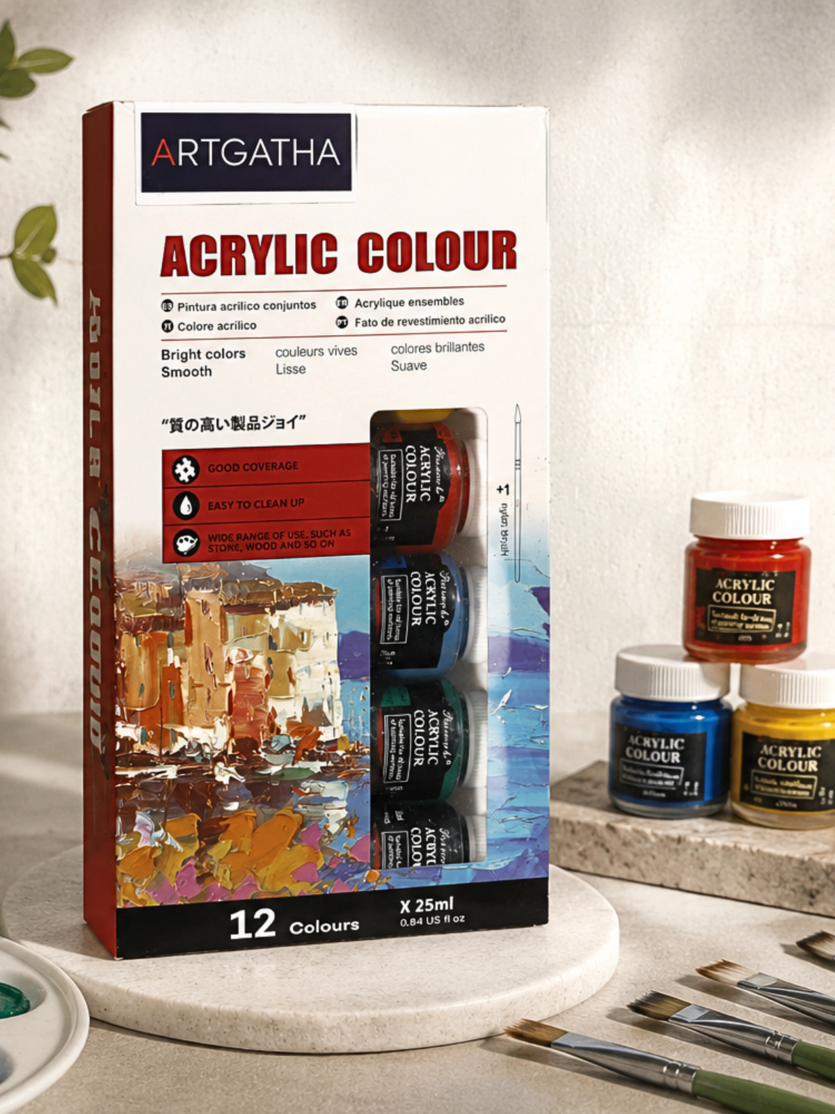 Professional Acrylic Paint Set (12 Colors)
