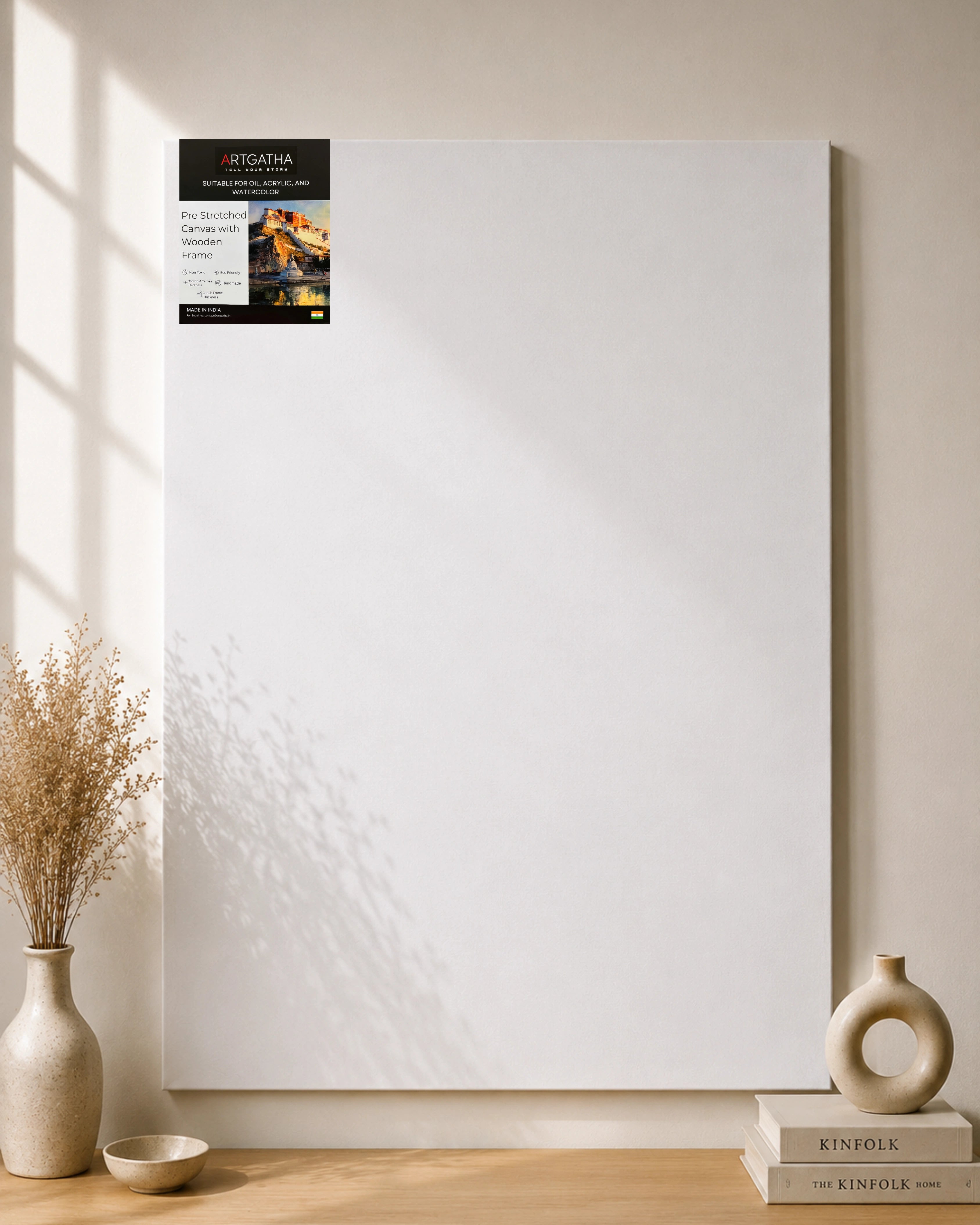 Professional Pre Stretched Canvas 380 GSM (11 Oz) | 100% cotton | Artist Grade | Multiple Sizes