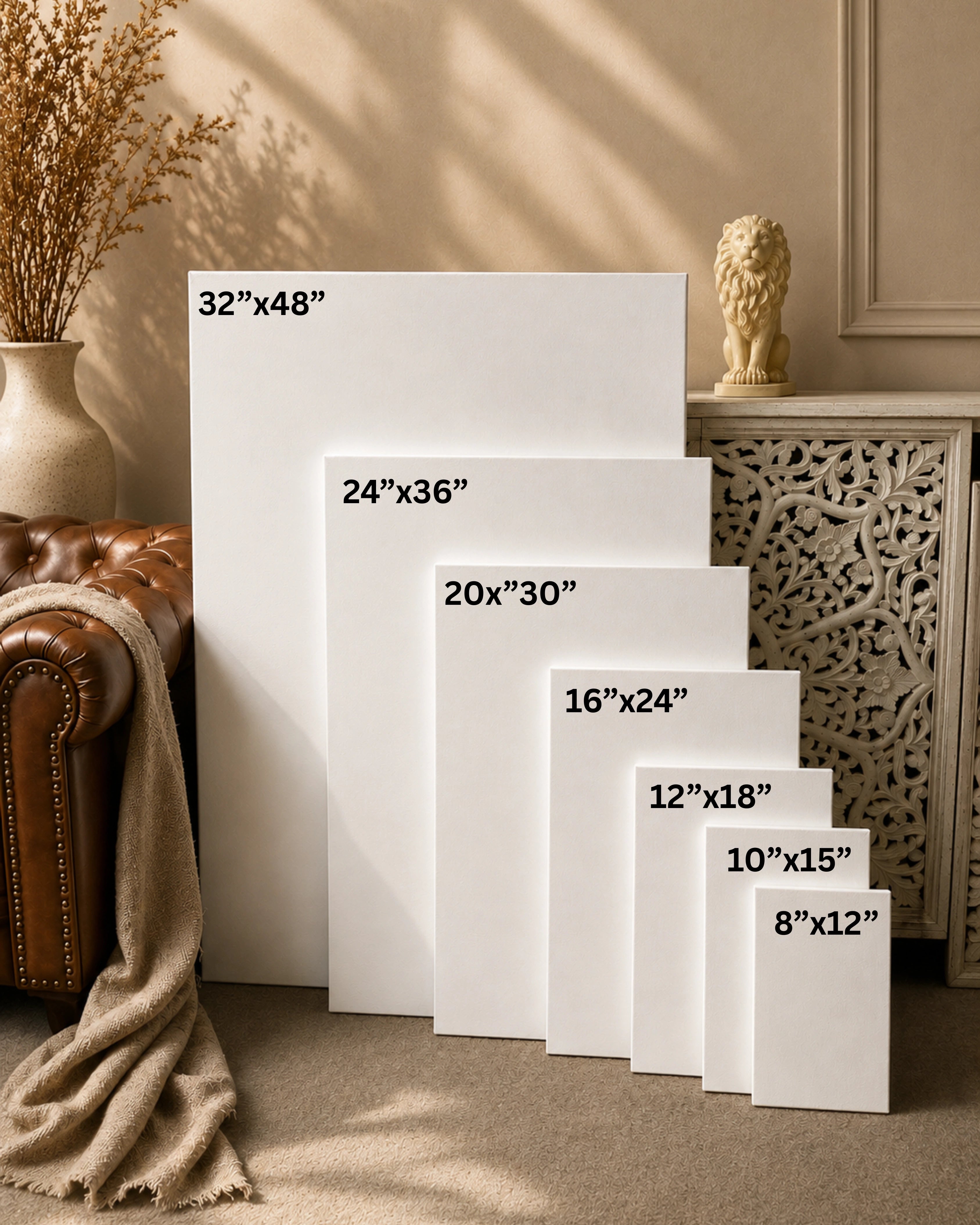 Professional Pre Stretched Canvas 380 GSM (11 Oz) | 100% cotton | Artist Grade | Multiple Sizes