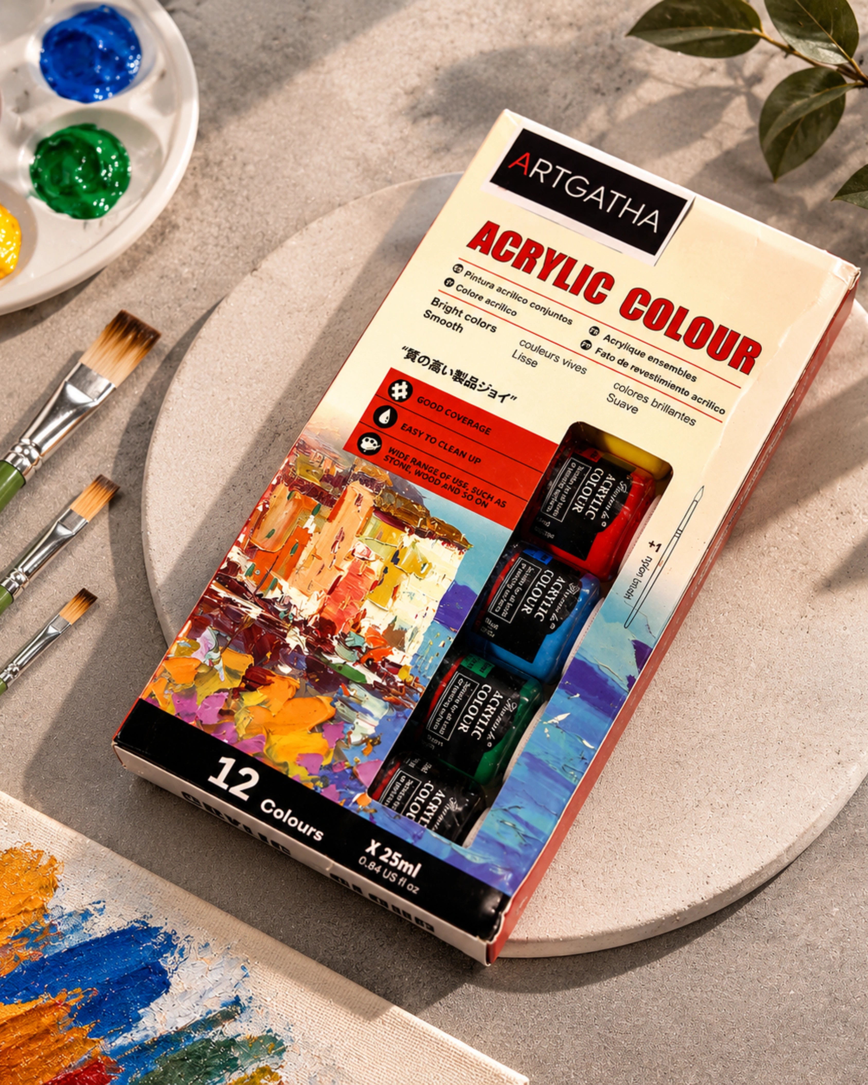 Artist Grade Acrylic Colors – Set of 12 | High Pigment Professional Paints