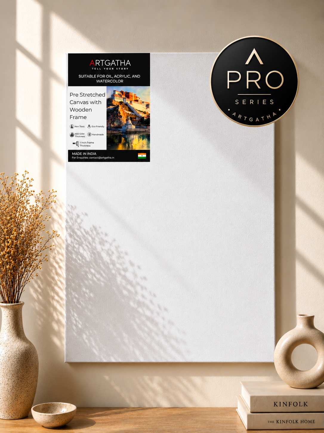 Pro Series 460 GSM Cotton Professional Pre-Stretched Canvas