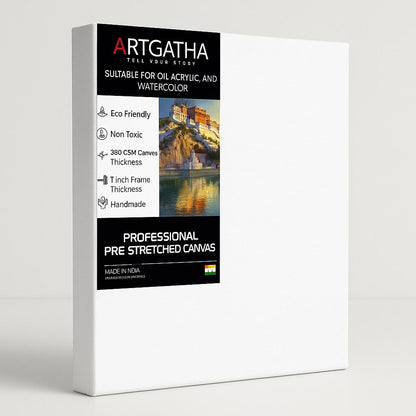 Professional Pre Stretched Canvas 380 GSM (11 Oz) | 100% cotton | Artist Grade | Multiple Sizes