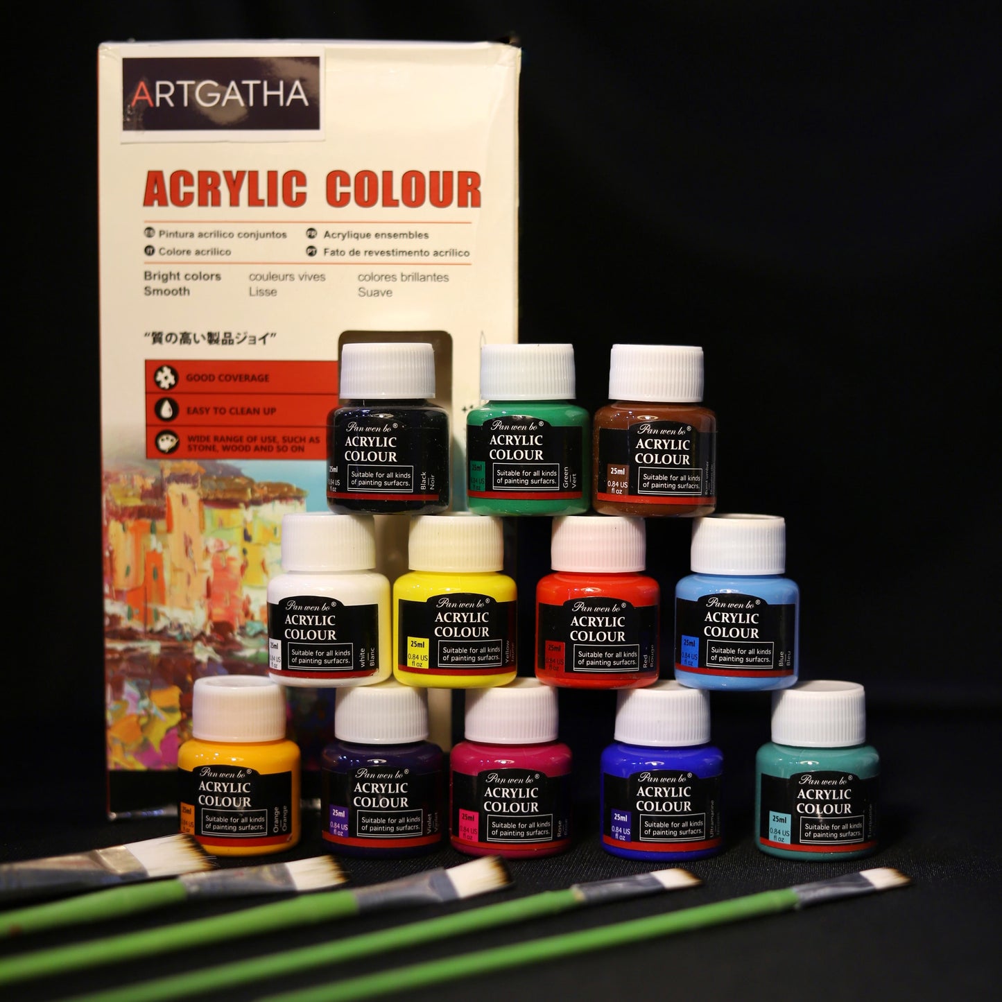 Artist Grade Acrylic Colors – Set of 12 | High Pigment Professional Paints