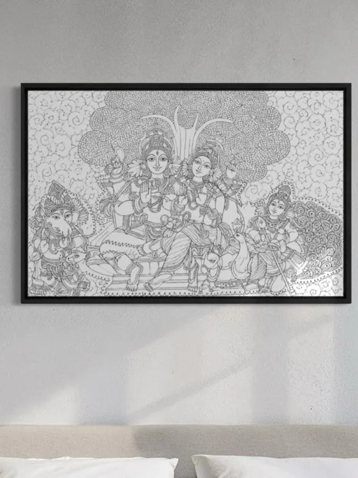Shiva Parvati Parivar Pre-Drawn Canvas Kit
