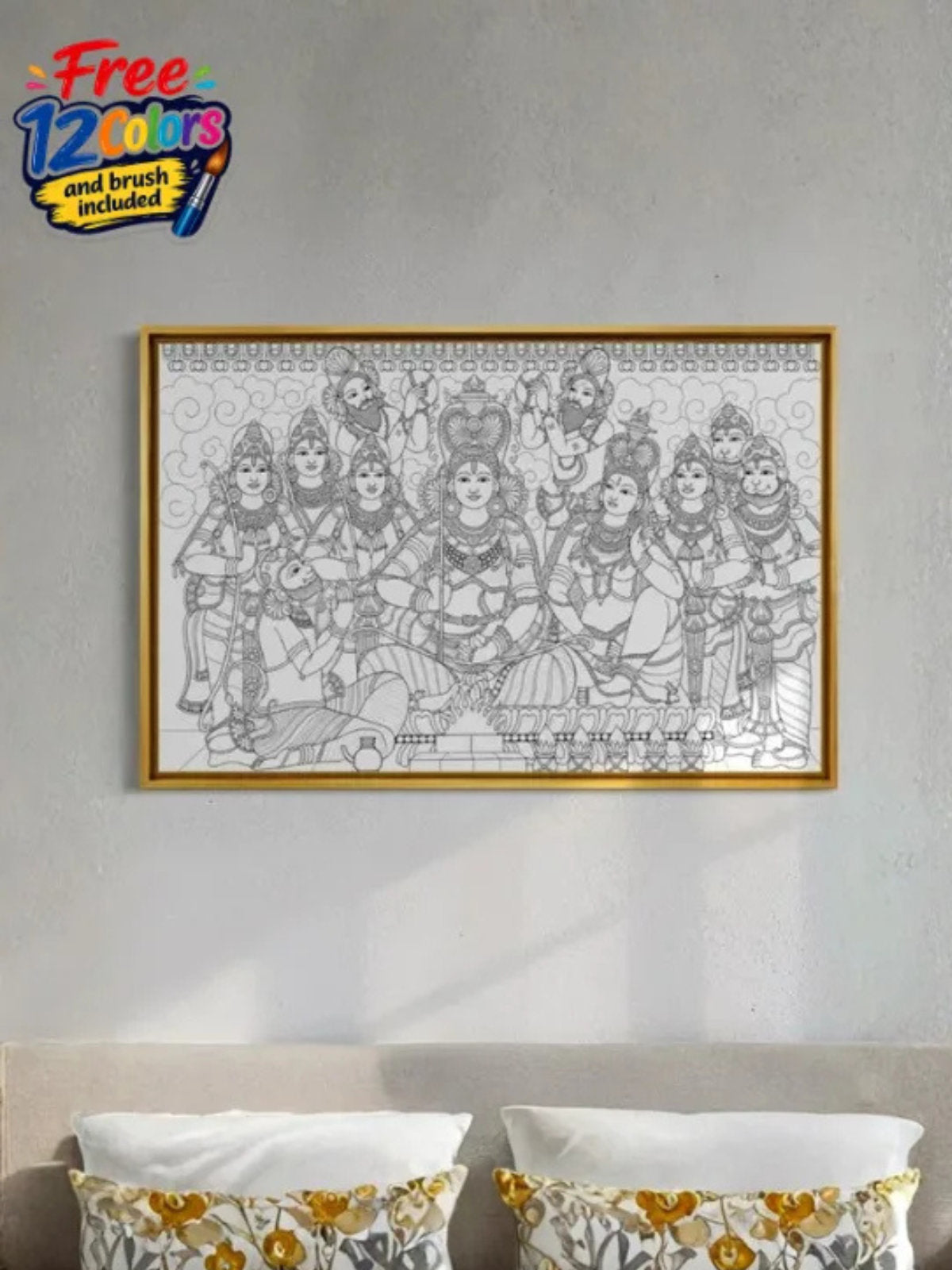 Shree Ram Darbar Pre-Drawn Canvas Kit