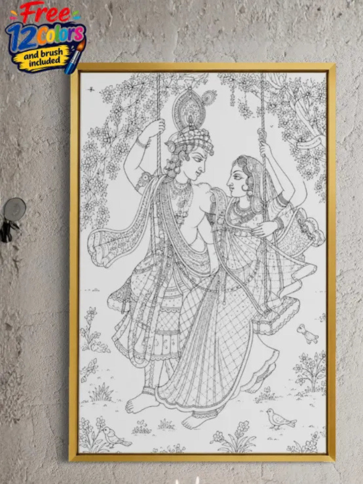 Radha Krishna Swing Pichwai Canvas Kit