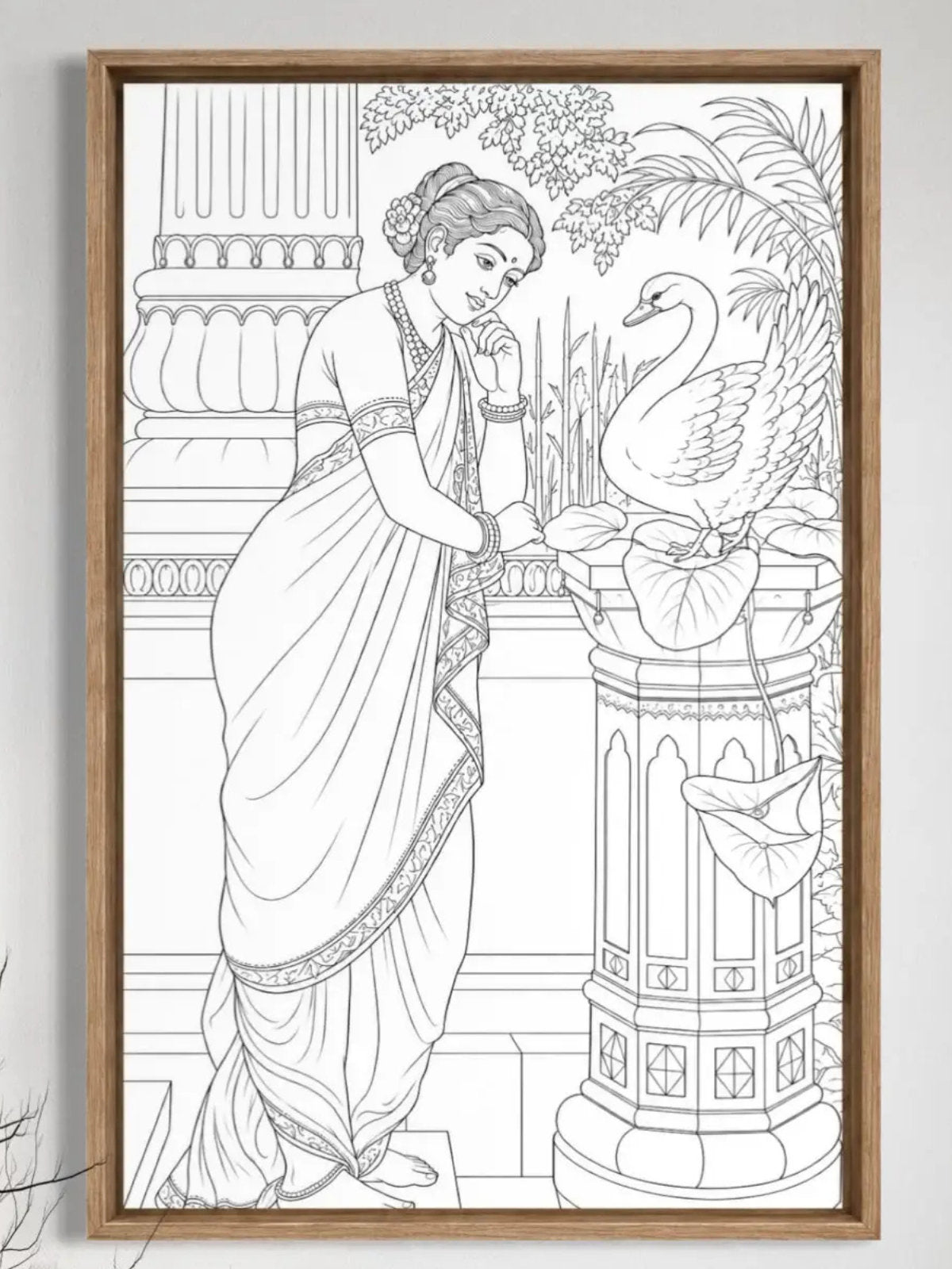Hamsa Damayanthi by Raja Ravi Varma Canvas Kit